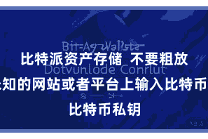 比特派资产存储  不要粗放在未知的网站或者平台上输入比特币私钥