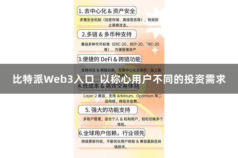 比特派Web3入口  以称心用户不同的投资需求