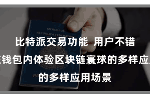 比特派交易功能  用户不错平直在钱包内体验区块链寰球的多样应用场景
